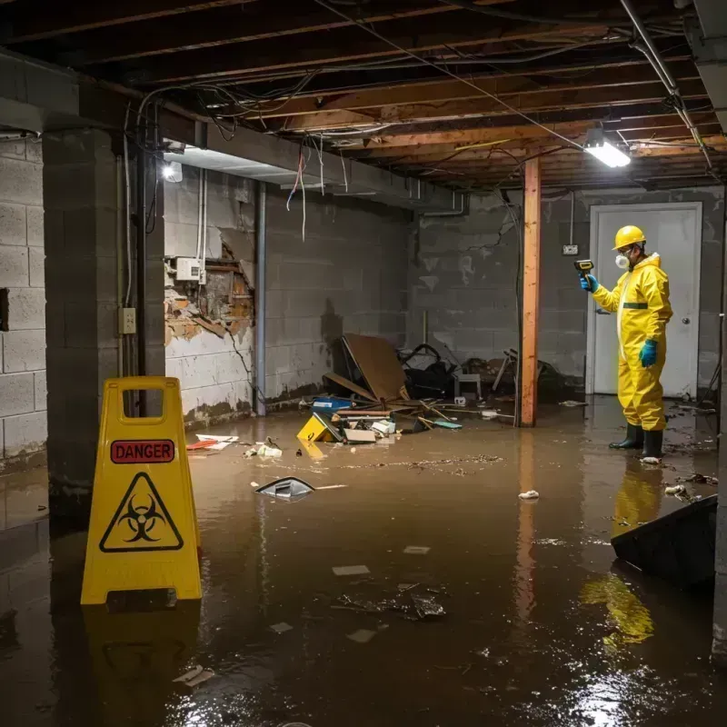 Flooded Basement Electrical Hazard in Raleigh County, WV Property